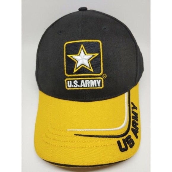 NWOT US Army GoArmy.com Baseball Cap Made In USA Black and Yellow Hat - Picture 2 of 8